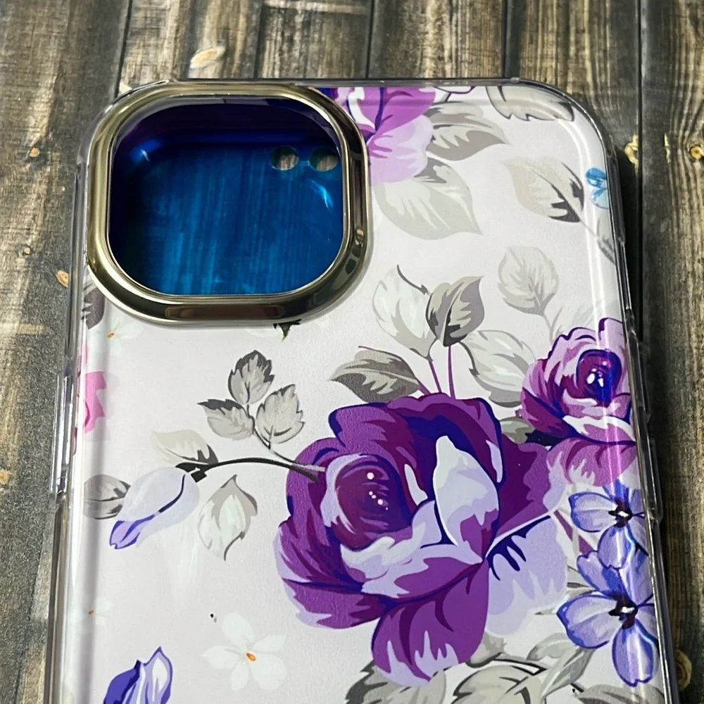 5for$10 Pink And Purple Roses Transparent Full Body 360 Phone Case NWT
